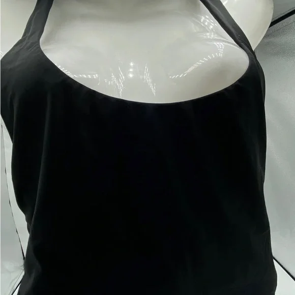 Red Carter . one piece swimsuit. sz XS splice & dice 80’s style high hip. black - Picture 2 of 11